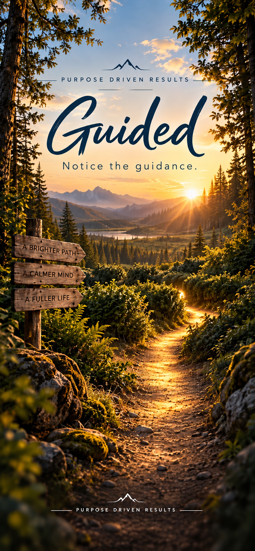 Guided phone wallpaper — Notice the guidance. Purpose Driven Results.